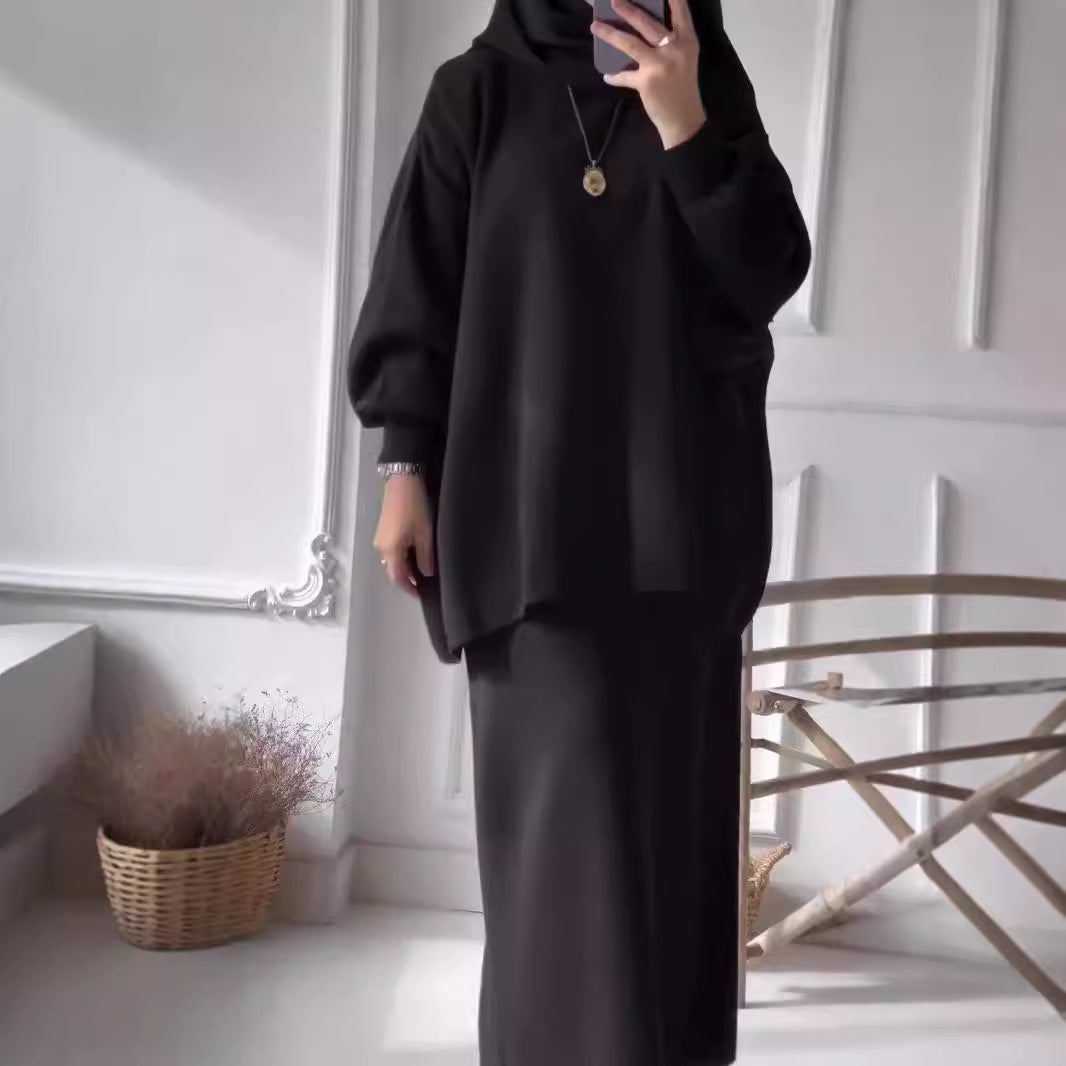 Ensemble tricoté décontracté pour femme avec haut ample et jupe ajustée Berg-Feldt