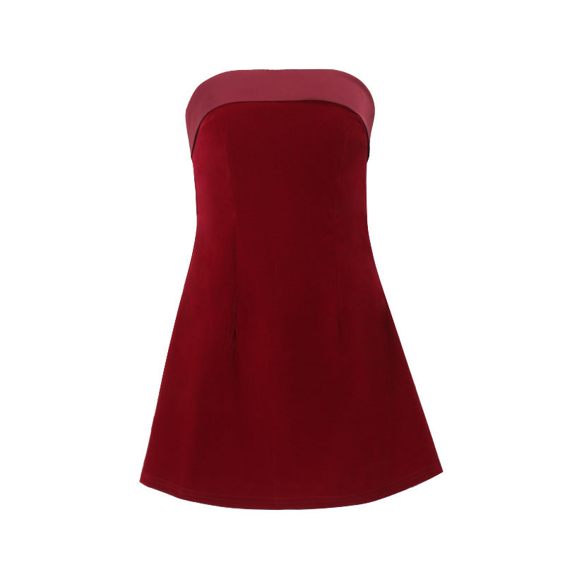 Robe de cocktail soyeuse pour femme, épaules dénudées, par berg-feldt