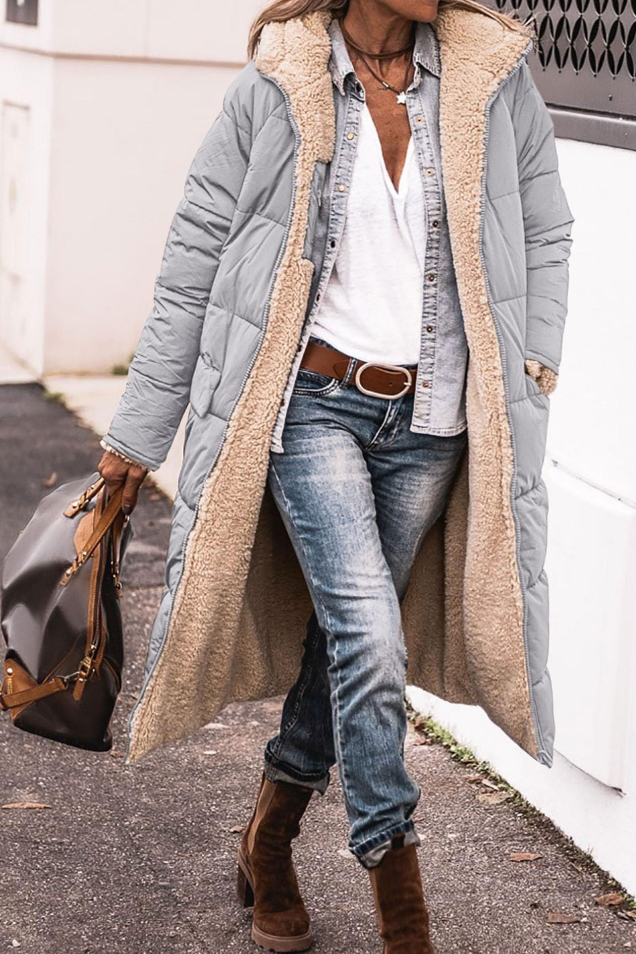 Manteau d'hiver long et doublé pour femme avec doublure douillette Berg-Feldt
