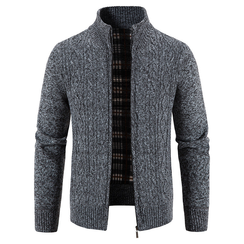 Cardigan pour homme avec col montant et motif texturé Berg-Feldt