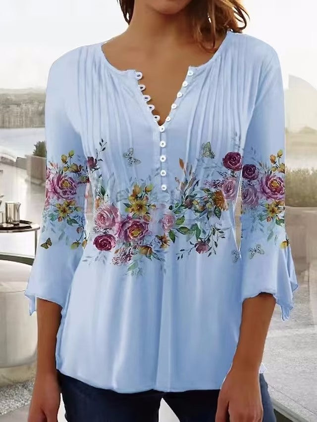Élégant chemisier pour femme à motif floral avec détails de boutons de berg-feldt