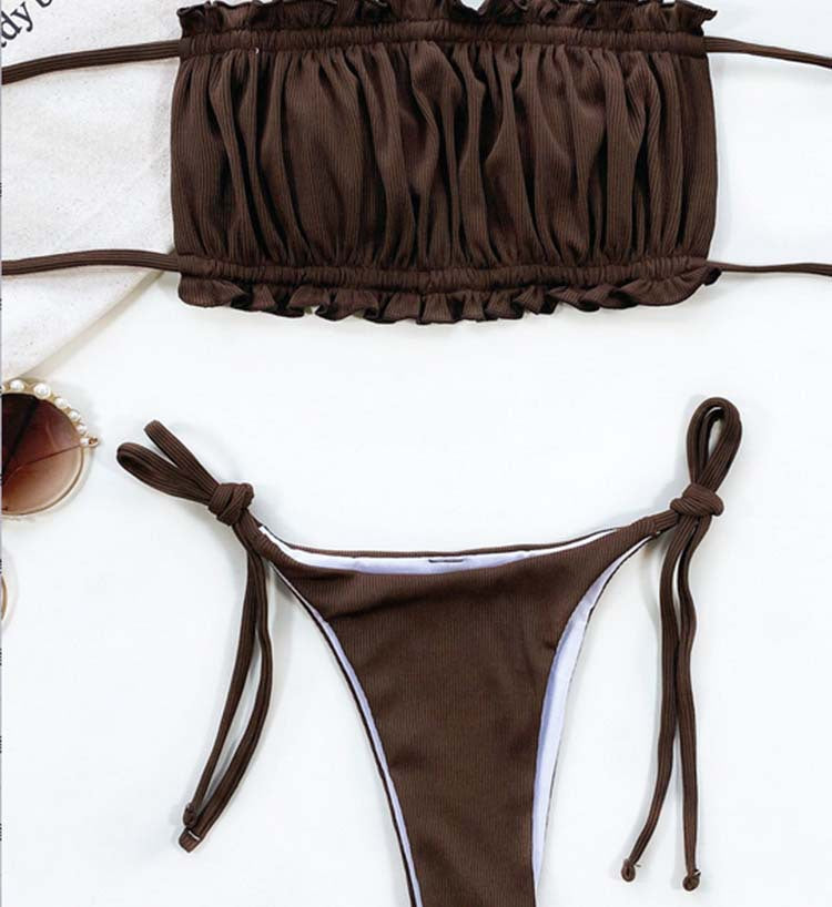 Haut de maillot de bain bandeau à volants Berg-Feldt pour femme