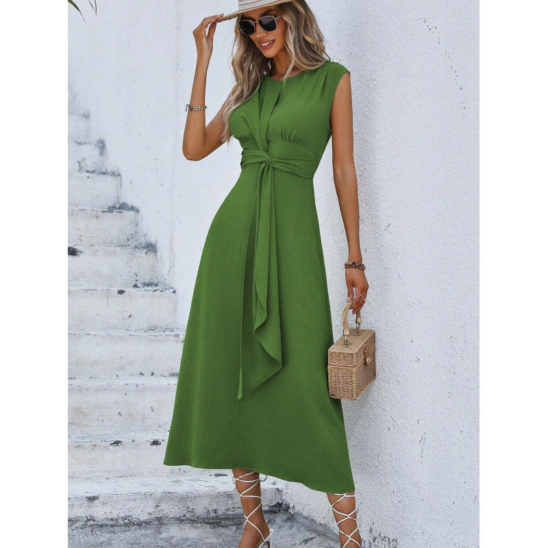 Maxi-robe élégante sans manches pour femme avec détail noué de berg-feldt