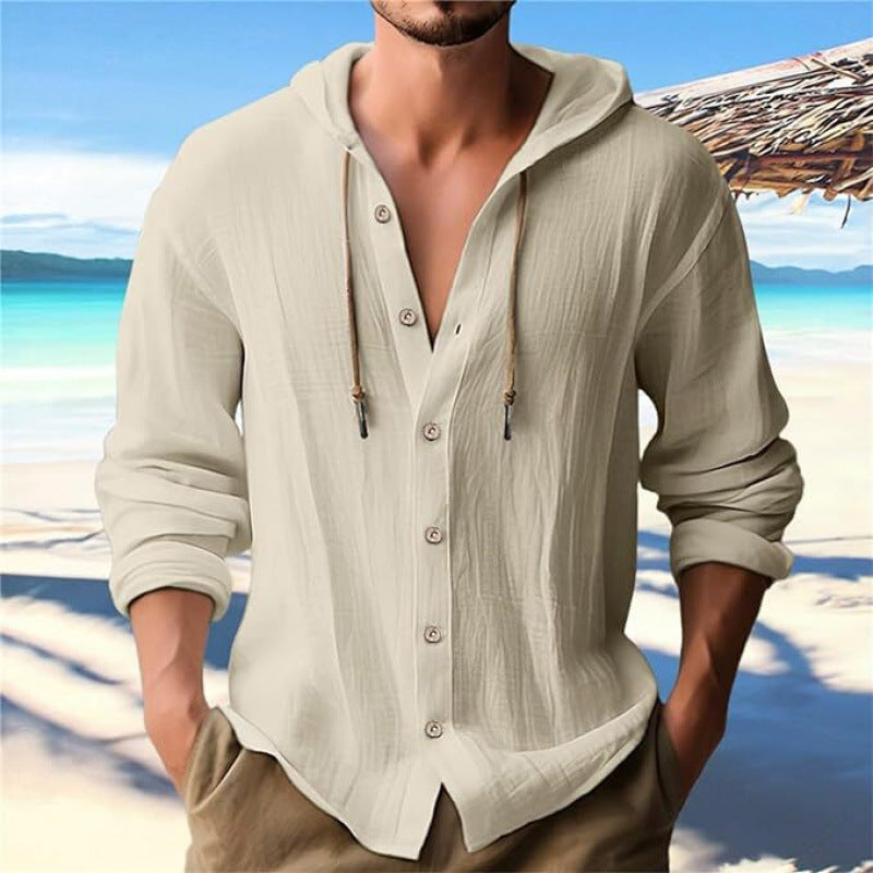 Chemise décontractée à capuche et boutonnée pour homme Berg-Feldt