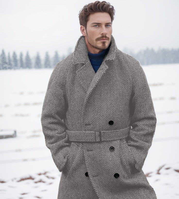 Manteau croisé à motif pied-de-poule pour homme Berg-Feldt