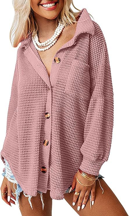 Chemise-veste gaufrée décontractée boutonnée pour femme, coloris Berg-Feldt