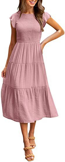 Midikleid für Damen mit elastischem Oberteil und fließendem Rock von berg-feldt