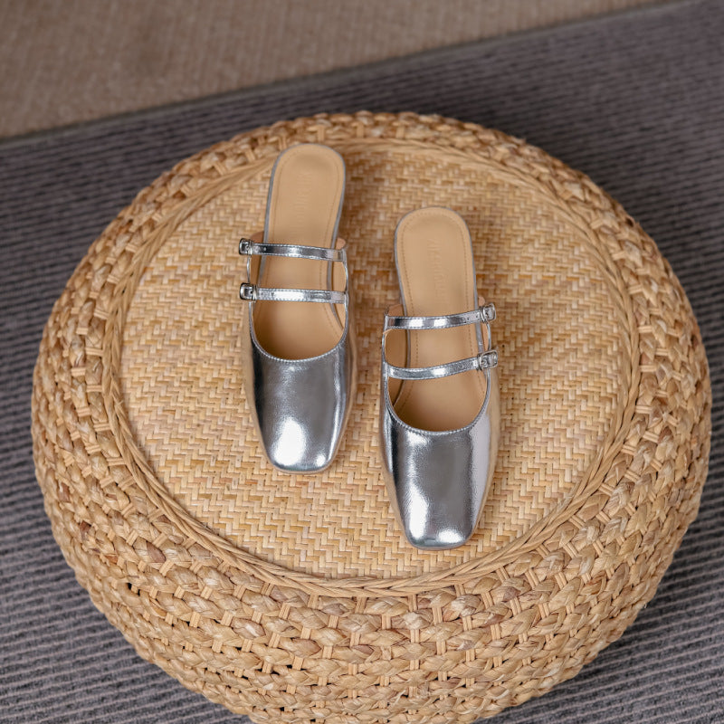 Mules slingback à bout carré et double bride Berg-Feldt pour femme