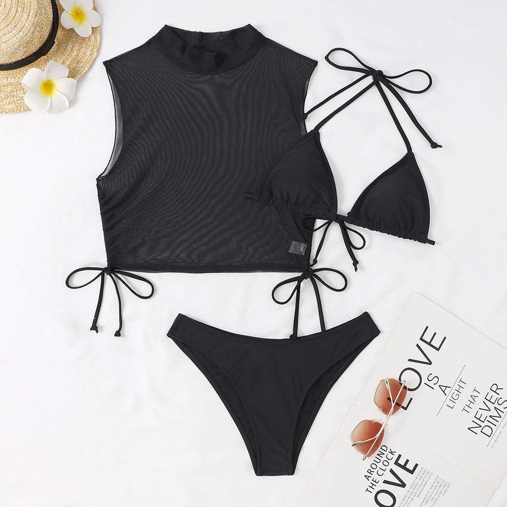 Haut de maillot de bain style licou à lacets latéraux de berg-feldt
