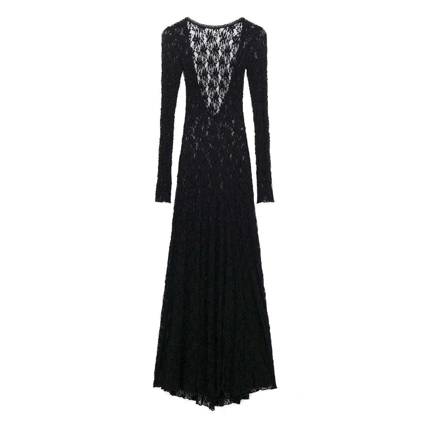 Robe longue élégante en dentelle à col en V profond par berg-feldt