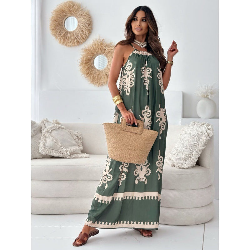Robe longue bohème pour femme avec élégant col halter de berg-feldt