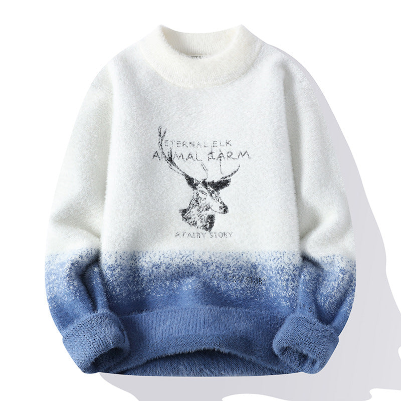 Pull d'hiver douillet pour femme avec motif créatif et col montant Berg-Feldt
