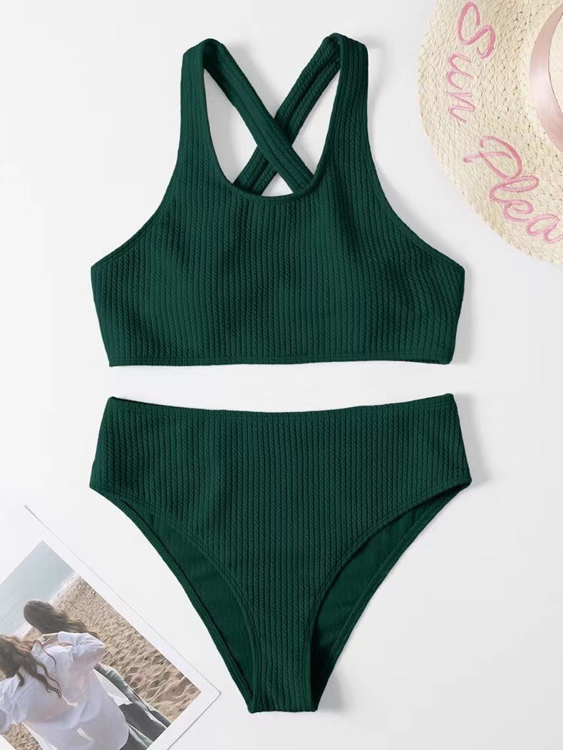 Sport Bikini Set mit gerippter, hochgeschnittener Passform von berg-feldt für Damen