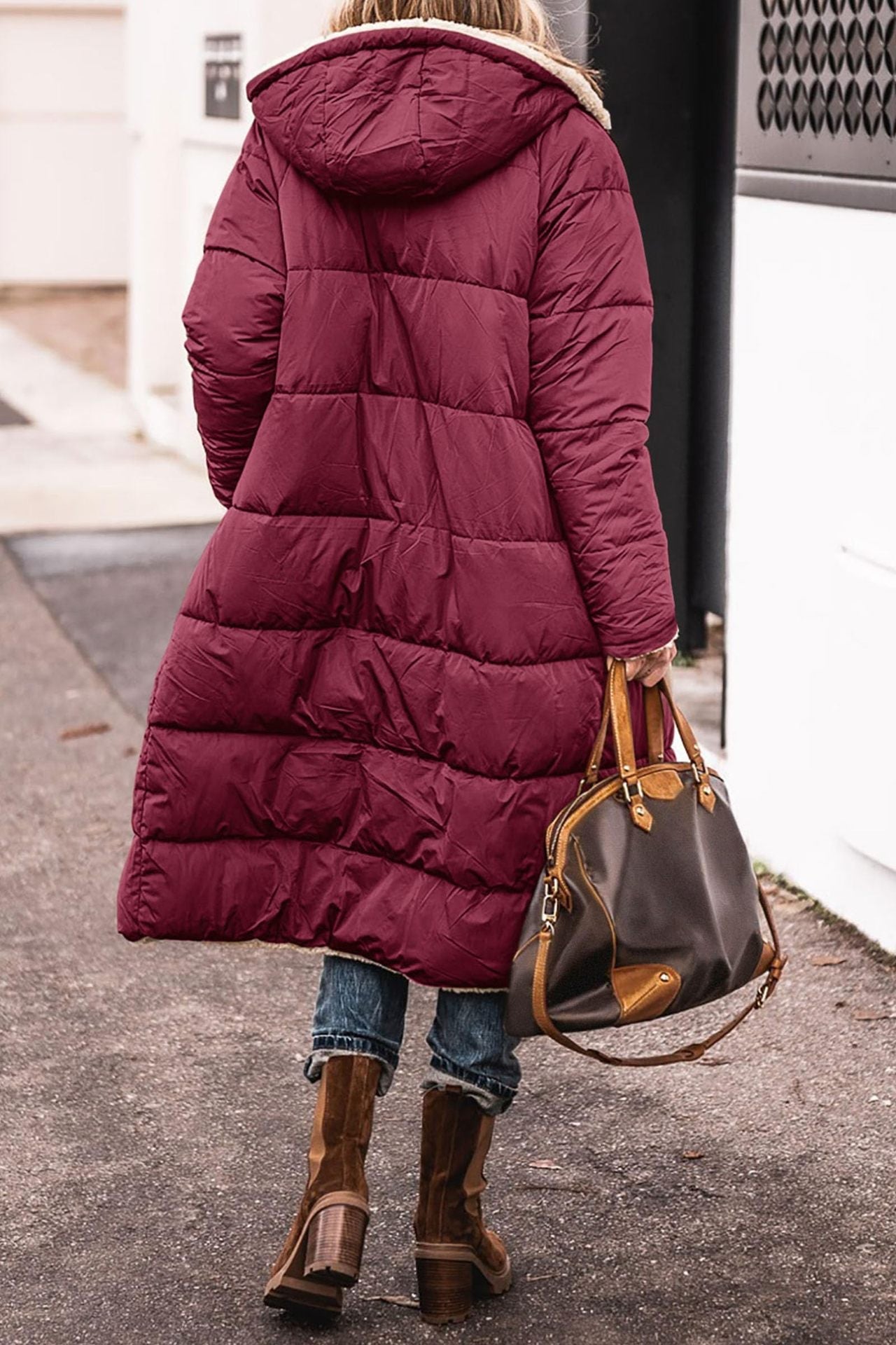Berg-Feldt Women's Long Lined Winter Jacket with Hood and Stylish Cut