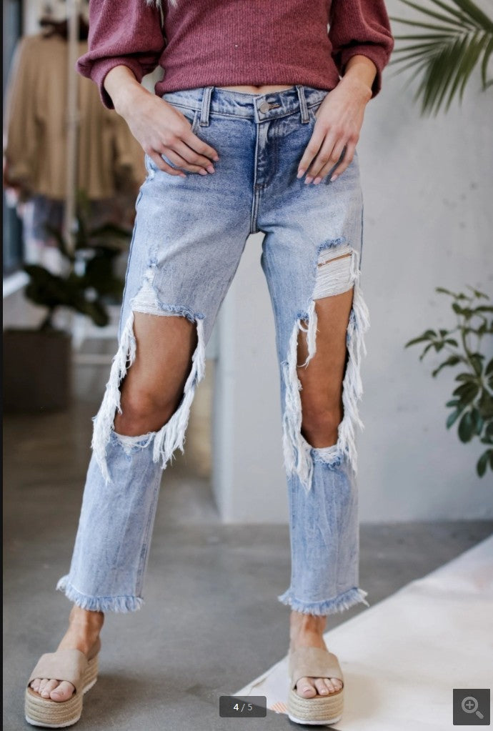 Trendige Damen Jeans mit Destroyed-Effekt und bequemem Schnitt von berg-feldt