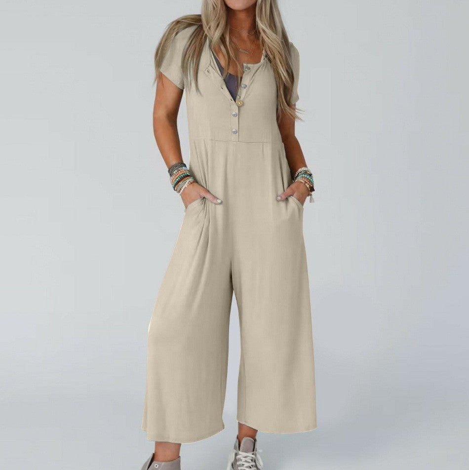 Jumpsuit für Damen mit Knopfleiste und Taschen von berg-feldt