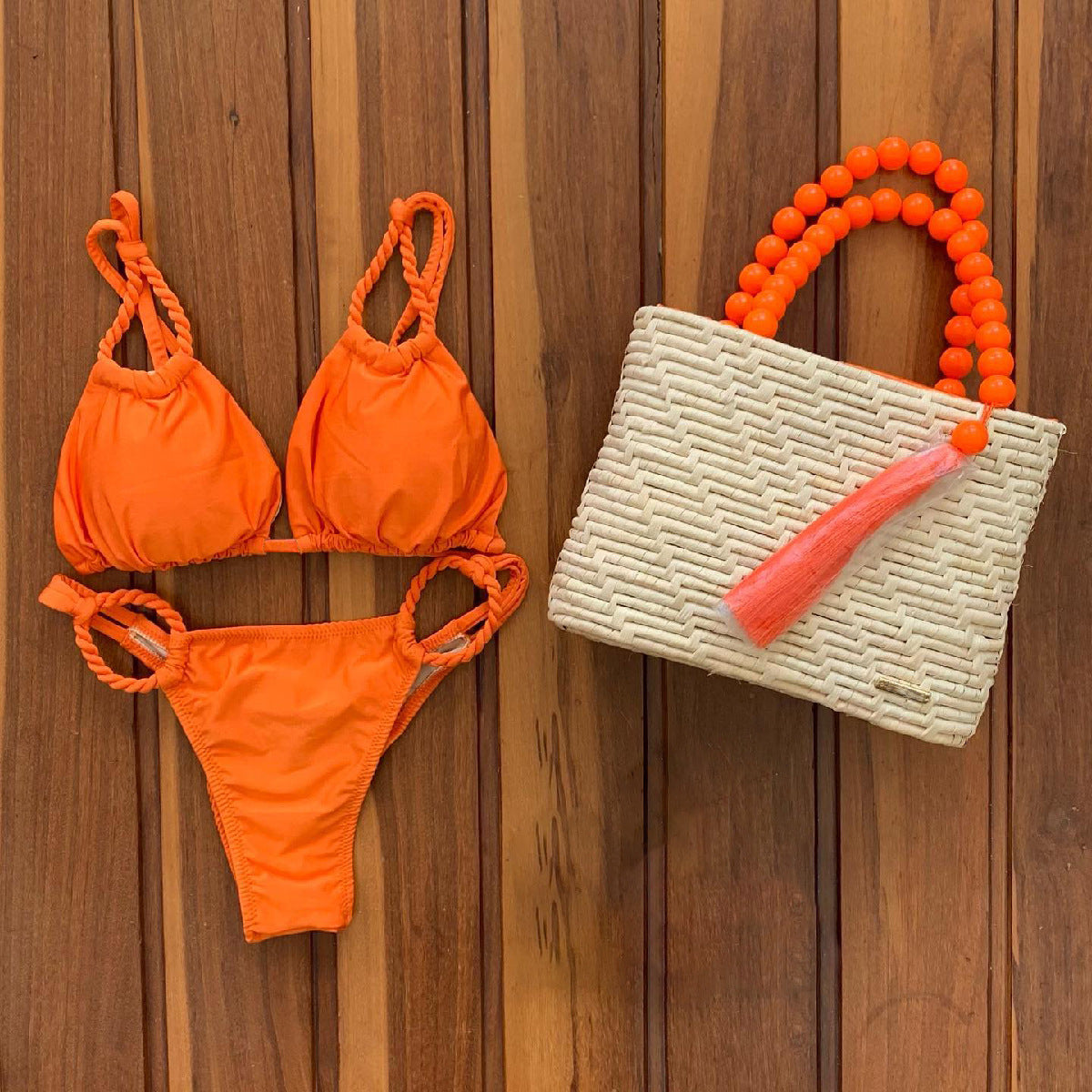Bas de bikini taille haute à nœud de berg-feldt