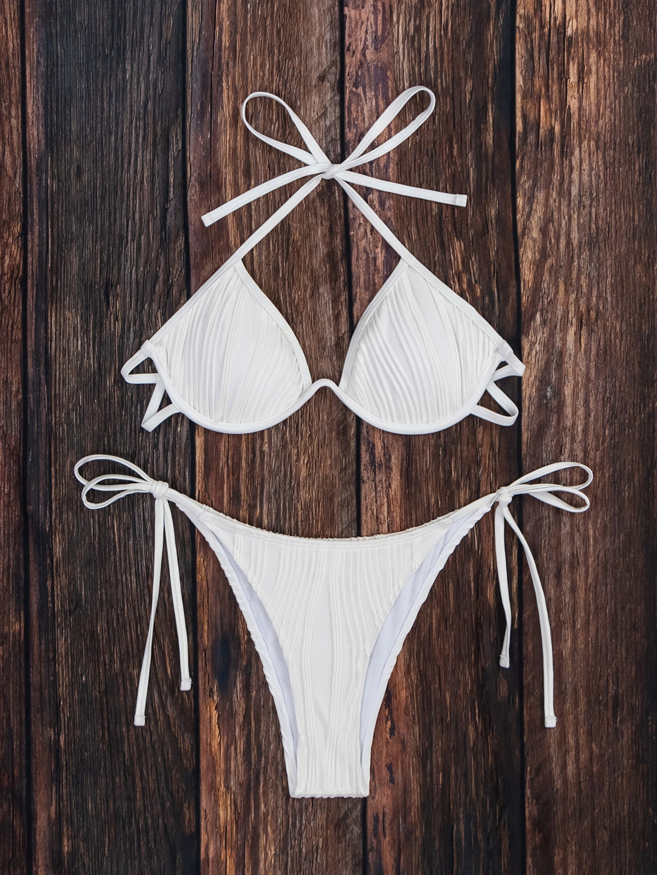 Ensemble de bikini côtelé pour femmes avec nœud dans le dos de berg-feldt