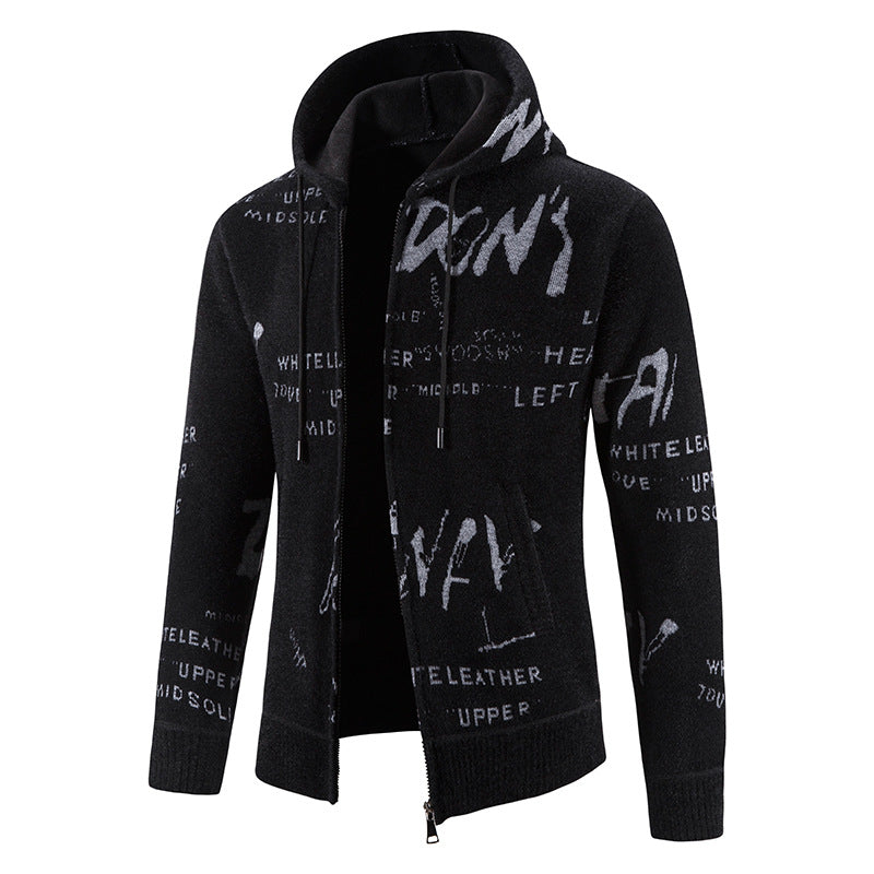 Herren modische Kapuzenjacke mit kreativem Print Berg-Feldt