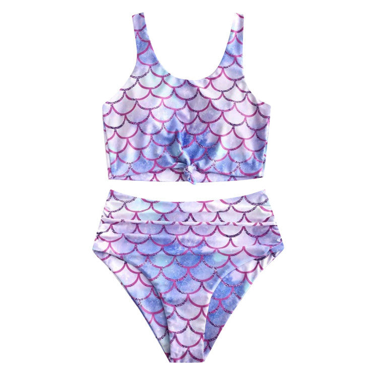 Ensemble de bikini taille haute Berg-feldt pour femme avec imprimé sirène