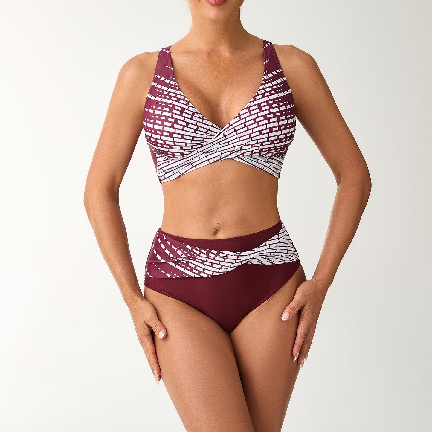 Haut de bikini Berg-Feldt pour femme avec design cache-cœur et échancrure haute