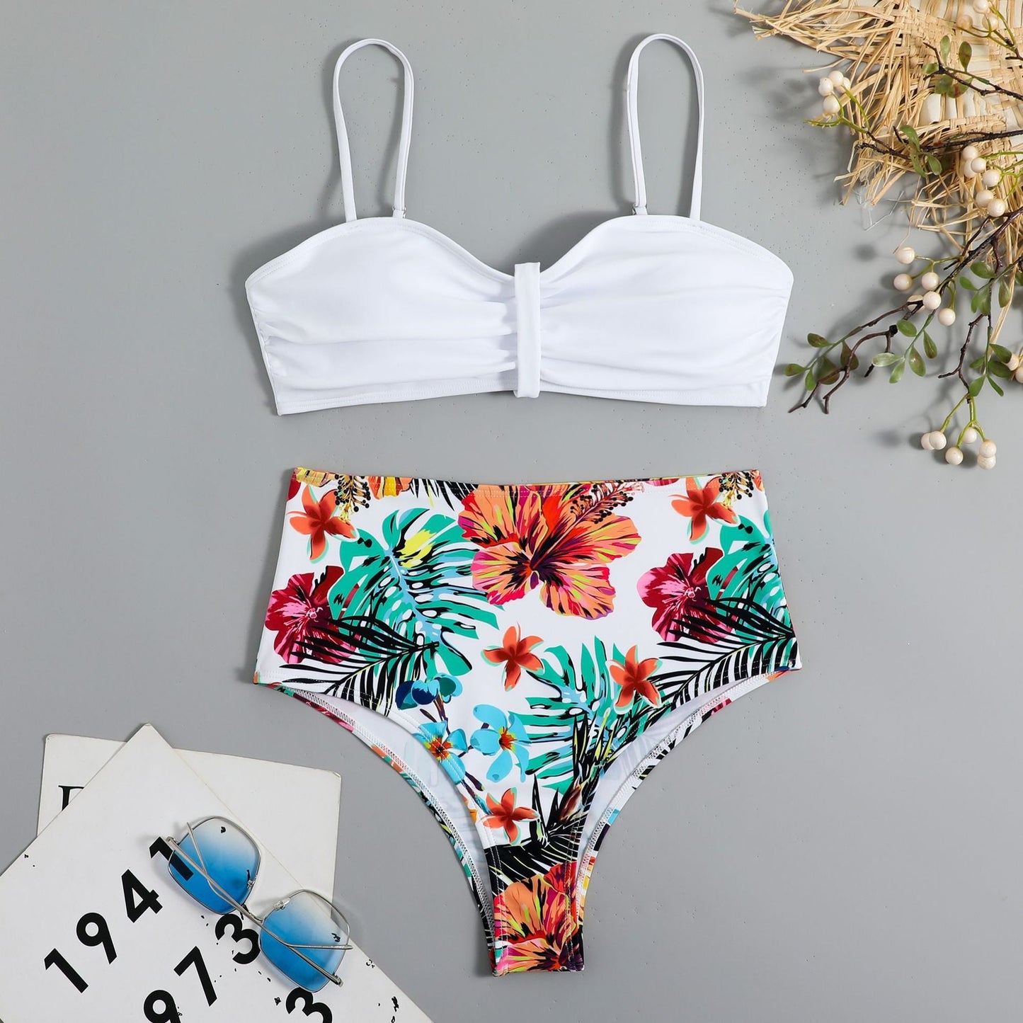 Ensemble bikini fleuri taille haute pour femme berg-feldt1750243172