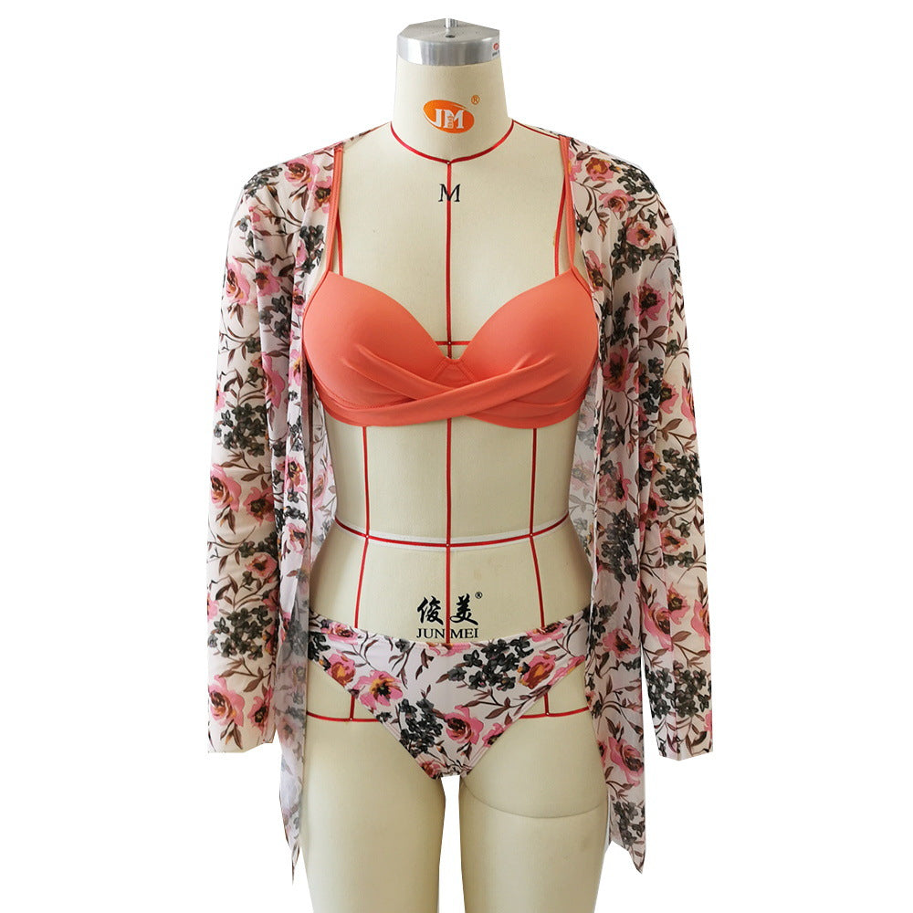 Haut de bikini triangle fleuri avec kimono pour femme berg-feldt