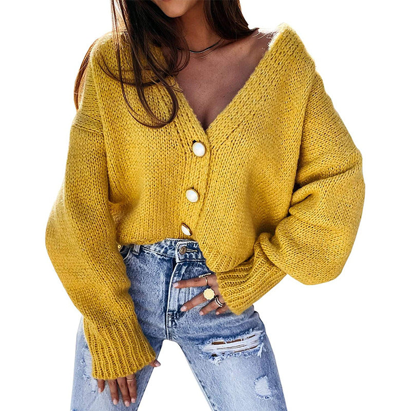 Cardigan femme décontracté col V avec détails boutons fins Berg-Feldt