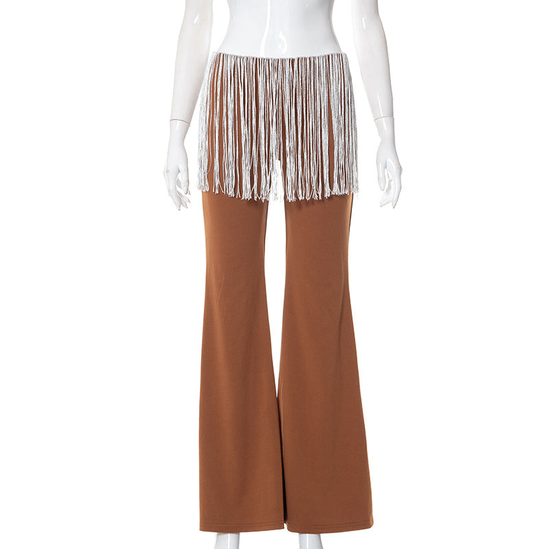 Pantalon Marlene pour femme Berg-Feldt à franges