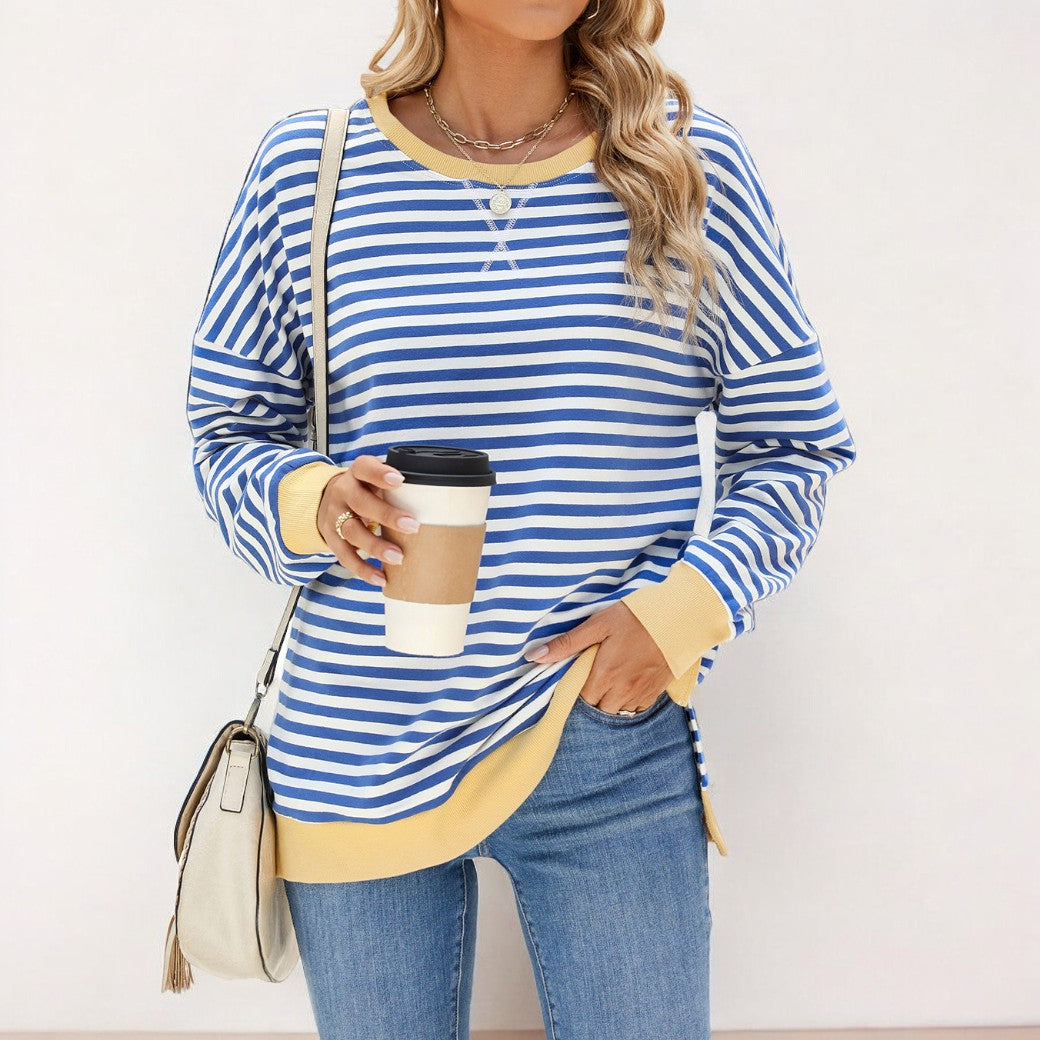 Pull rayé confortable pour femme