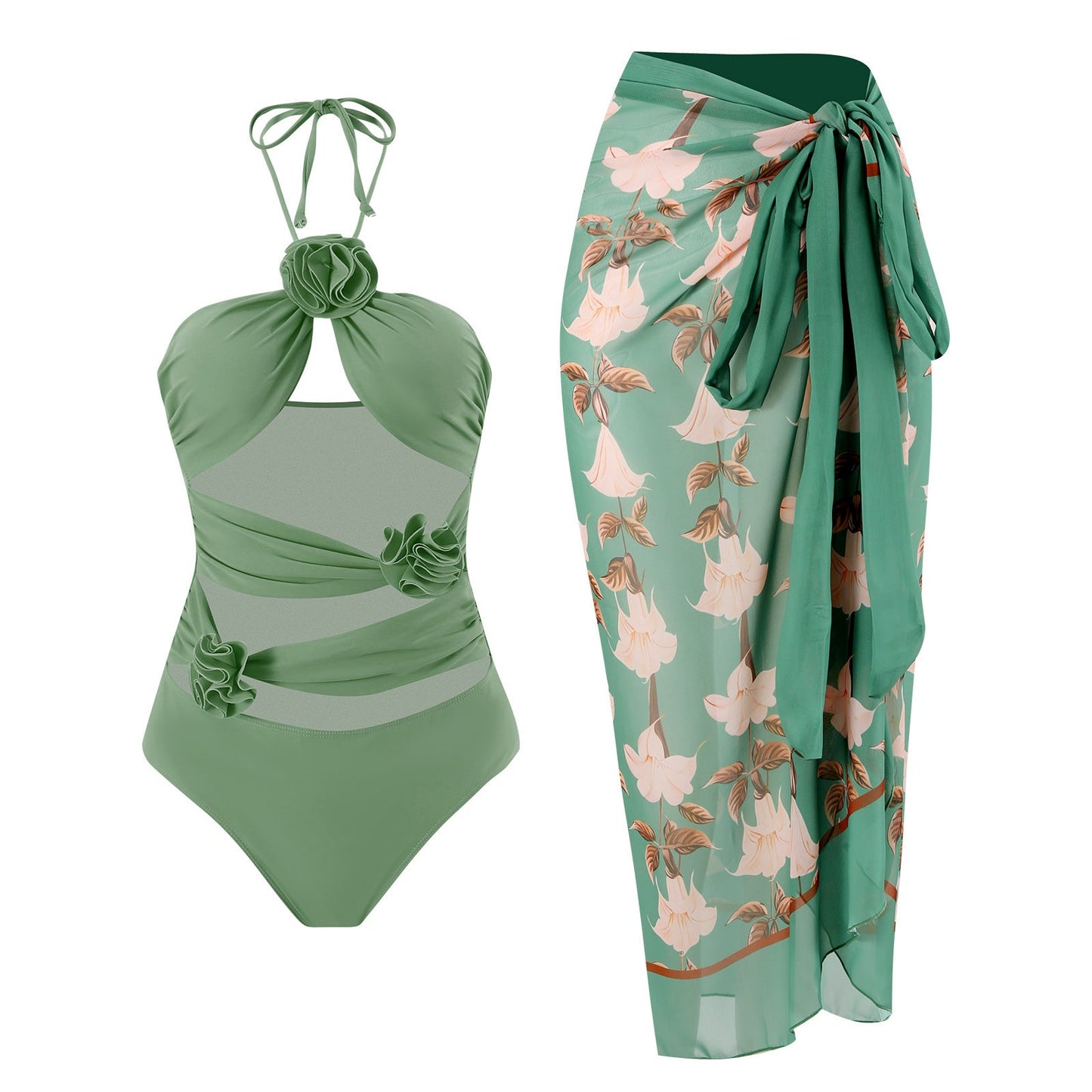 Maillot de bain pour femme Berg-Feldt avec surjupe florale
