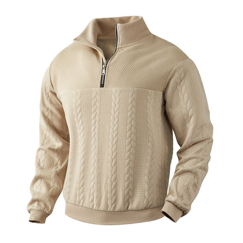 Herren Strickpullover mit modernem Stehkragen und praktischem Reißverschluss Berg-Feldt
