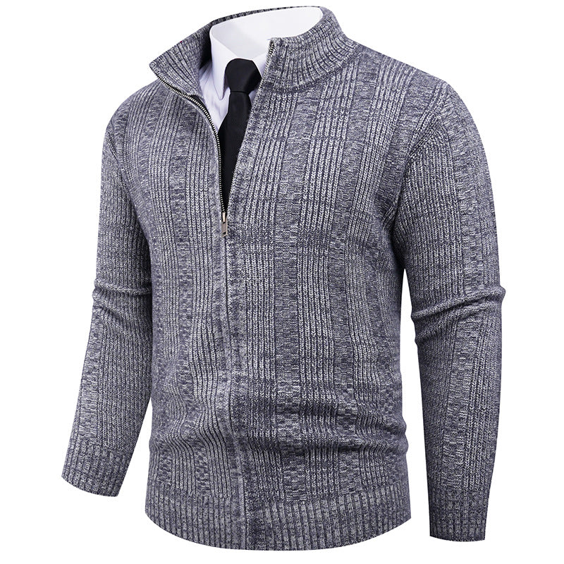 Pull homme en maille avec col montant et fermeture éclair intégrale Berg-Feldt