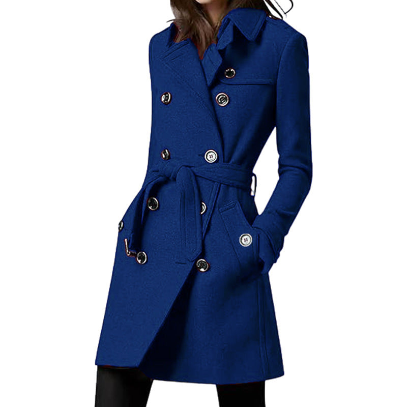 Manteau à capuche croisé Berg-Feldt pour femme avec ceinture
