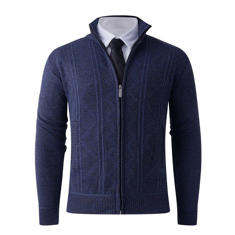 Herren Strickjacke mit modernem Zipper und eleganten Mustern Berg-Feldt