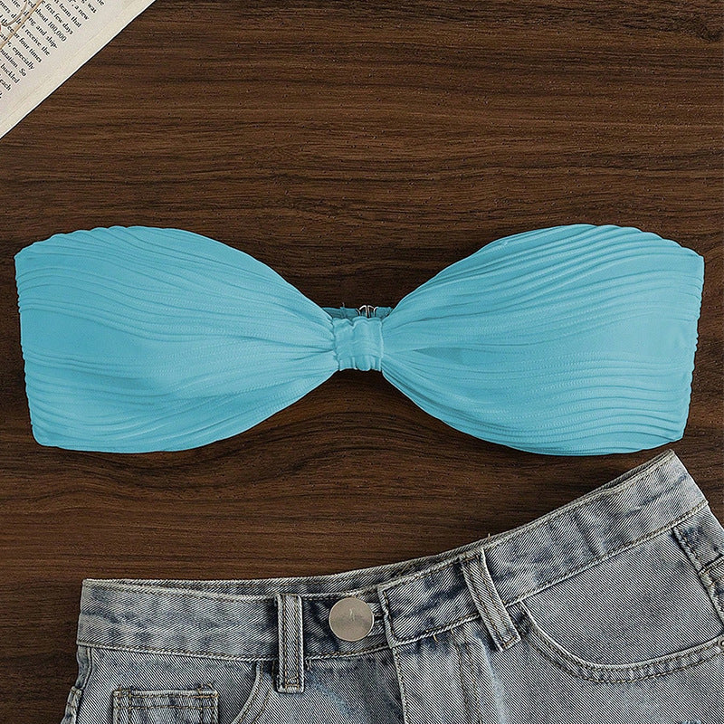Haut de bikini bandeau pour femme tendance avec plis et bon maintien par berg-feldt