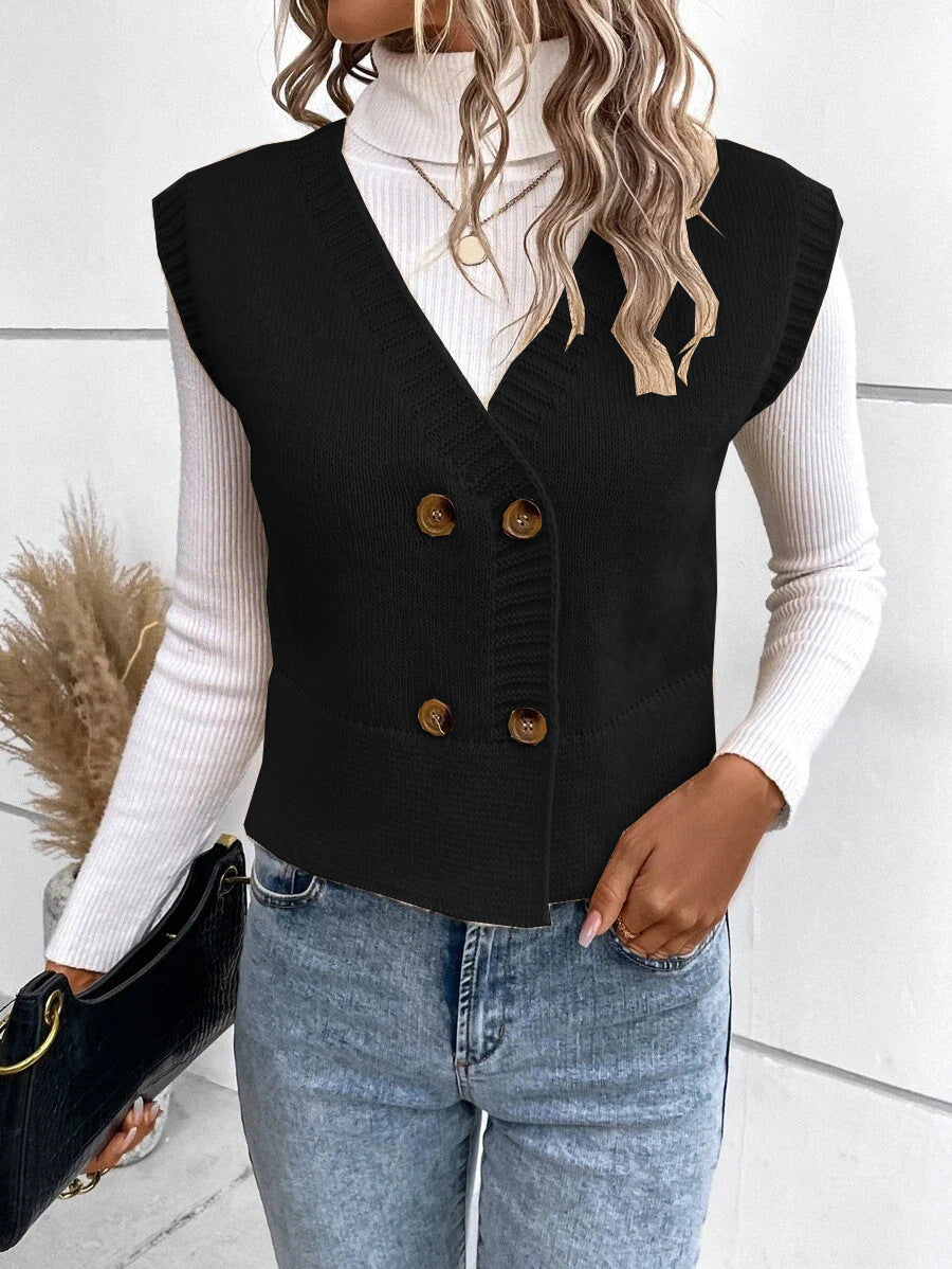 Cardigan en maille double boutonnage avec col en V élégant Berg-Feldt