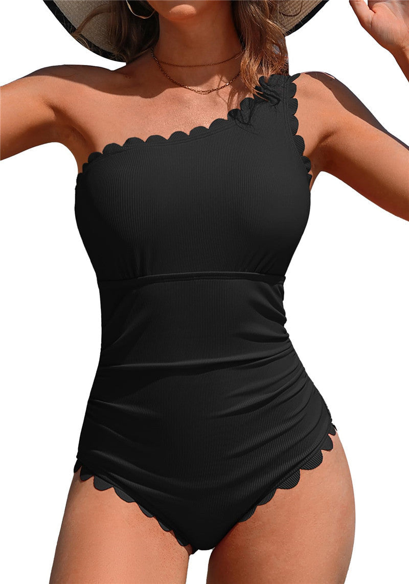 Elegantes, figurbetontes Damen-Badekleid mit Wellenrand von berg-feldt