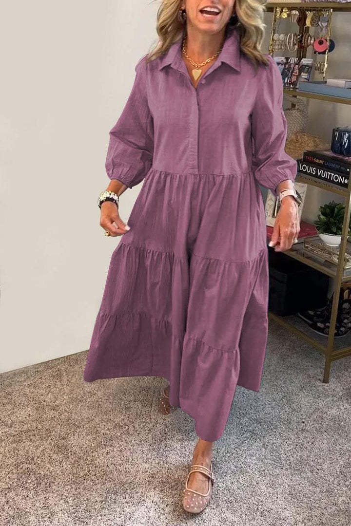 Robe chemisier pour femme avec volants et poches de berg-feldt