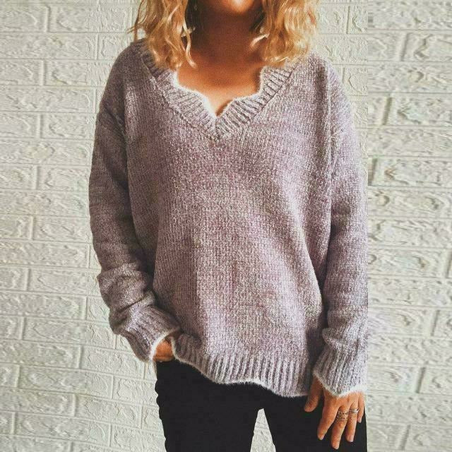 Berg-Feldt | Pullover - Damen Herbst Einfarbiger Lässiger Pullover
