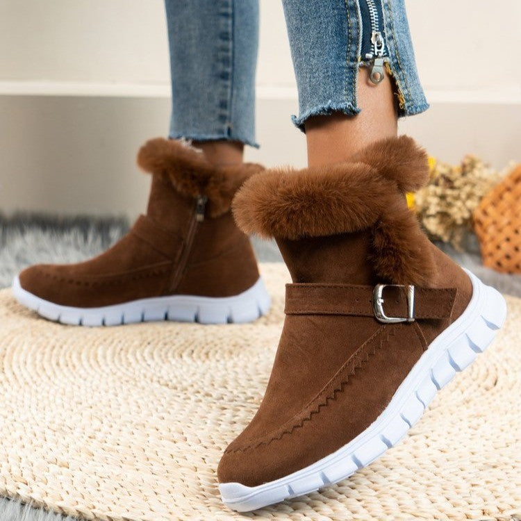 Damenstiefel doublés pour l'hiver avec fermeture éclair confortable et boucle décorative Berg-Feldt