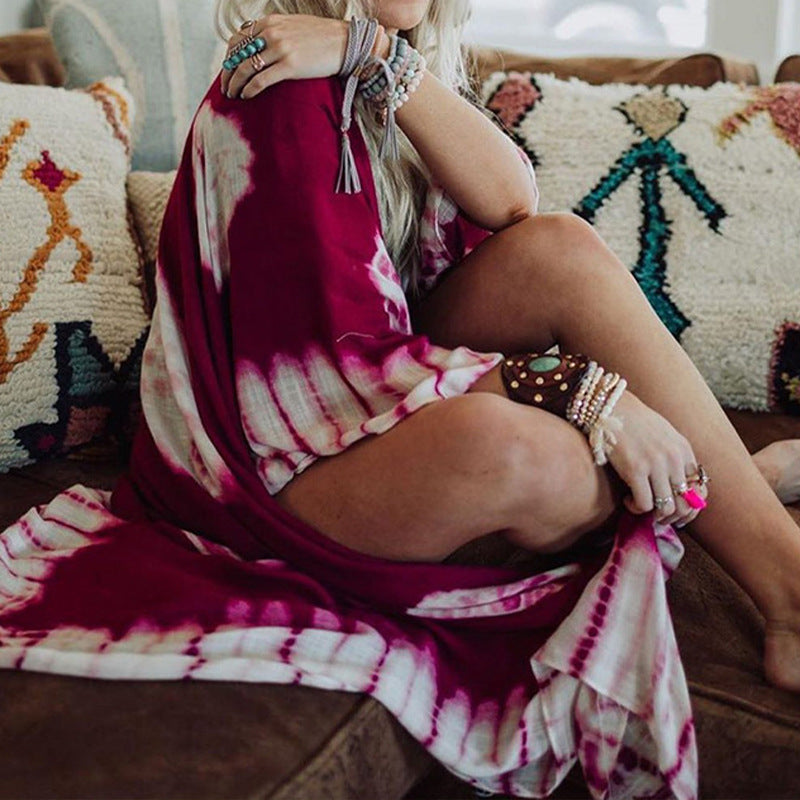 Leichter, atmungsaktiver Damen-Kaftan mit exklusivem Batikdruck von berg-feldt