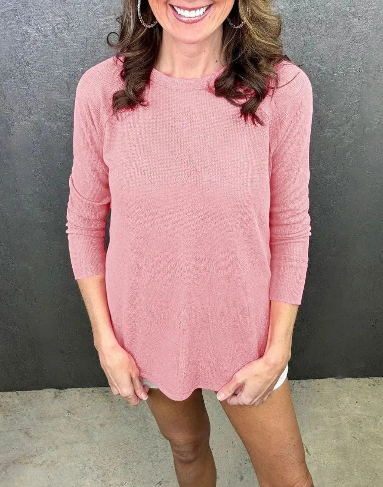 Lässiges Damen Langarmshirt mit Knotendetail und Struktur von berg-feldt