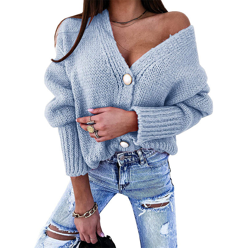 Cardigan femme décontracté col V avec détails boutons fins Berg-Feldt