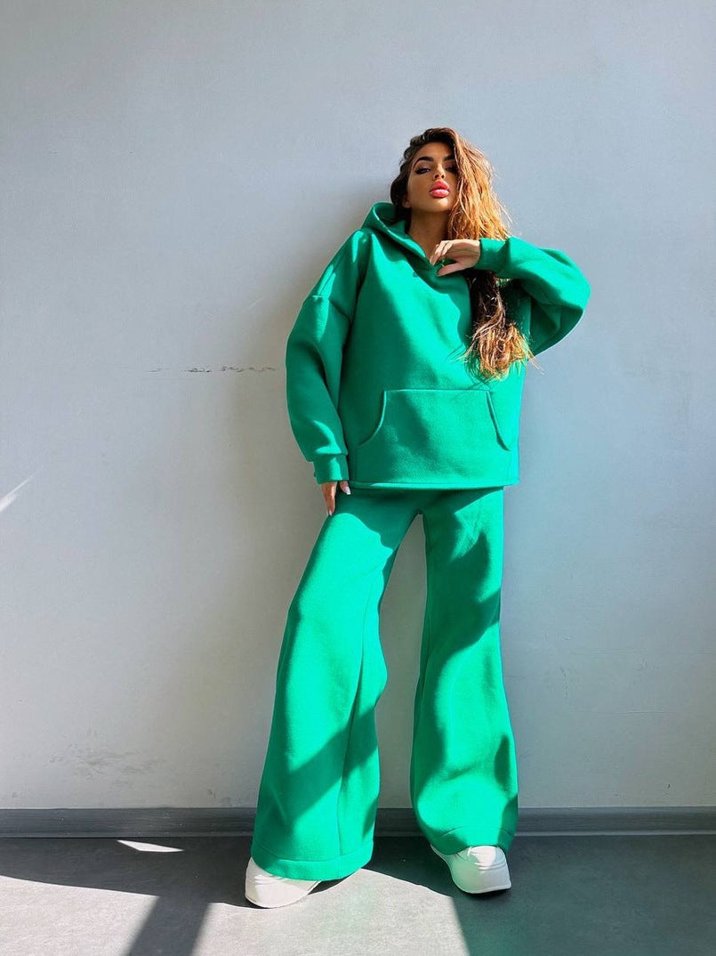 Ensemble sweat à capuche oversize et pantalon large décontracté Berg-Feldt pour femmes