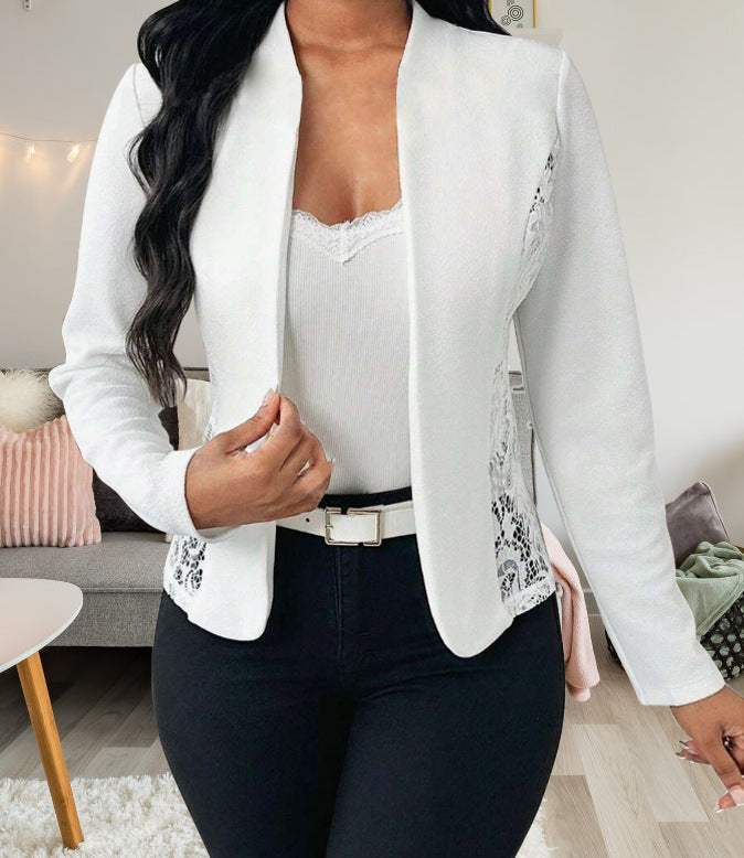 Berg-Feldt Blazer élégant pour femme avec accents en dentelle