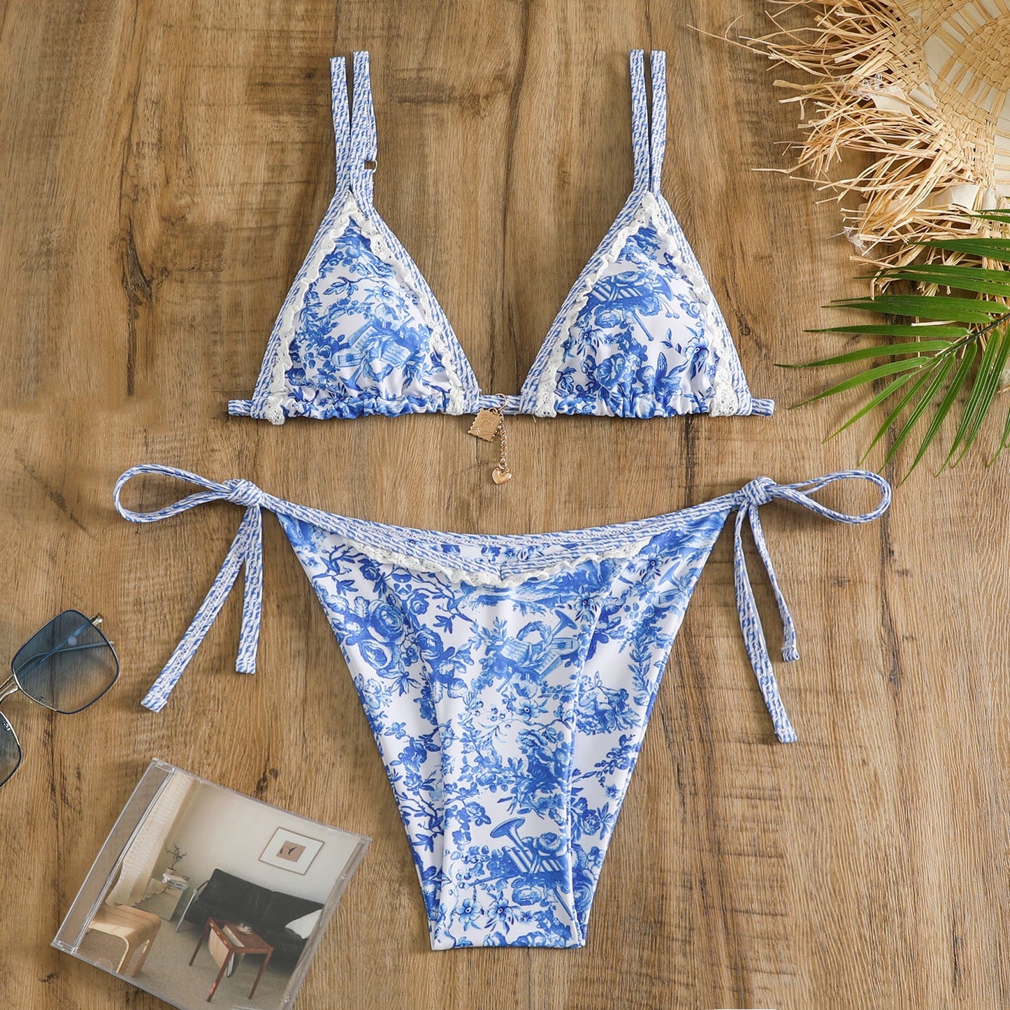 Ensemble de bikini triangle Berg-Feldt pour femmes à imprimé floral 1750838625