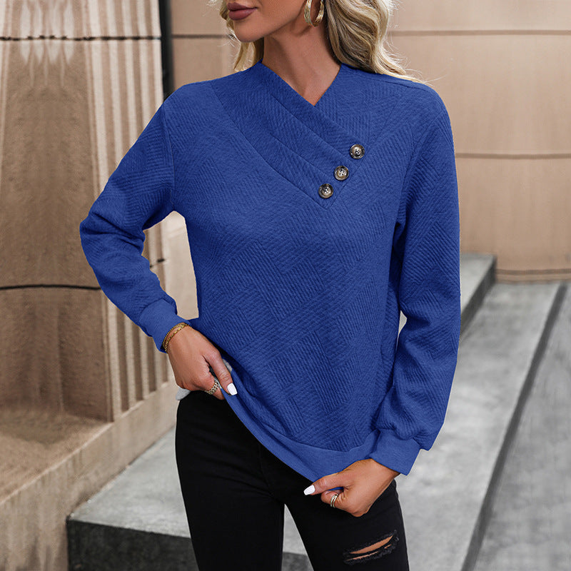 Damenpullover Elegant Col Asymétrique Boutons Berg-Feldt