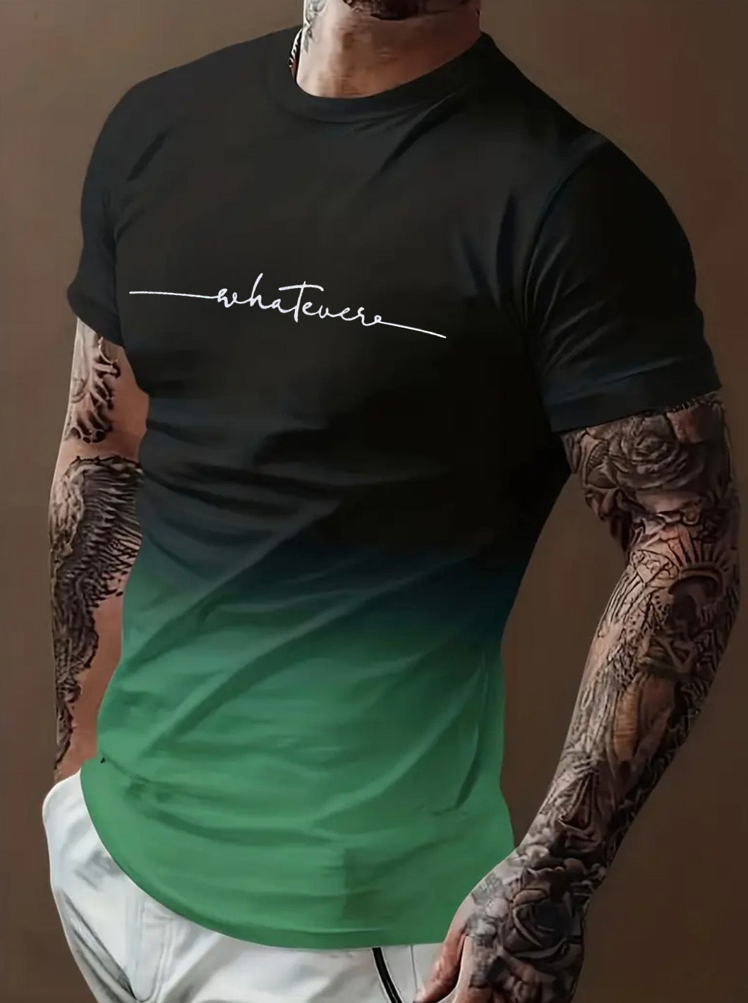 Herren T-Shirt mit modernem Farbverlauf und Palmenstickerei Berg-Feldt