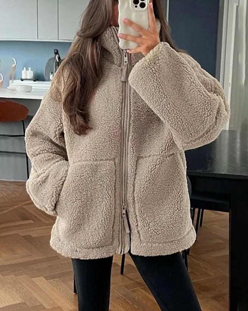 Berg-Feldt | Stehkragen Doppel End Reißverschluss Fleece Strickjackejacke